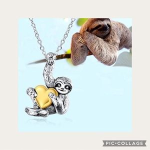 New Adorable Sloth 925 Sterling Silver 18 Inch Necklace HP